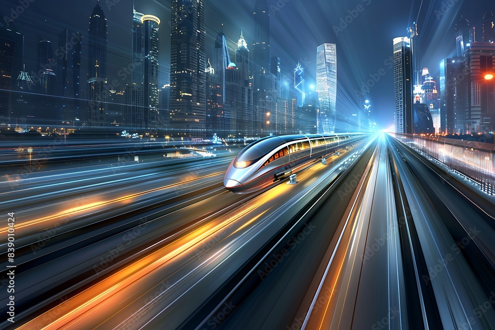 High-speed train, edge computing image background. High-speed train, edge computing image background.