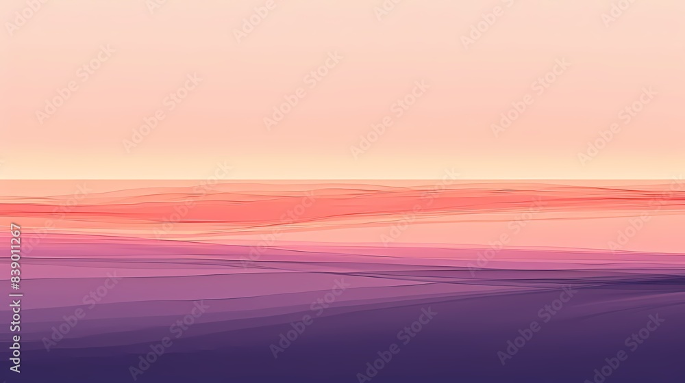 Fototapeta premium Tranquil Sunset in Peach, Purple & Rose