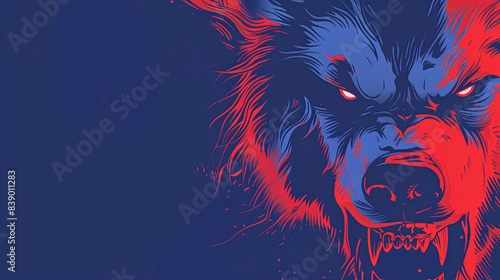 Halloween werewolf with copy space