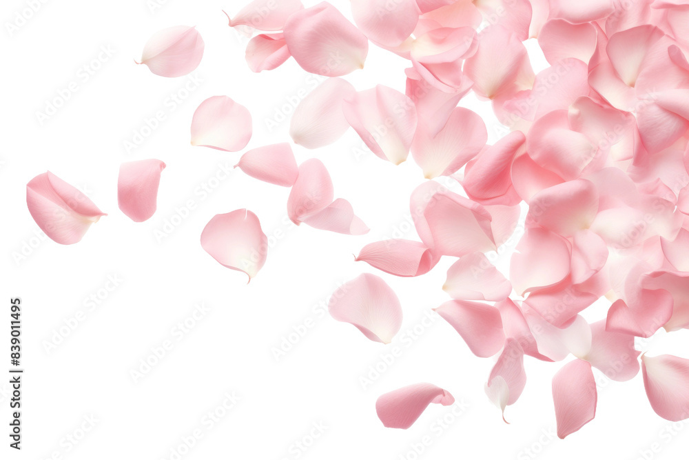 Dance of Pink Petals on a White or Clear Surface PNG Transparent Background.. Dance of Pink Petals on a White or Clear Surface PNG Transparent Background..