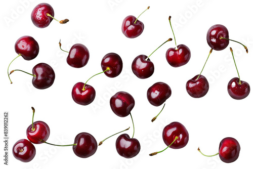 cherries isolated on transparent background