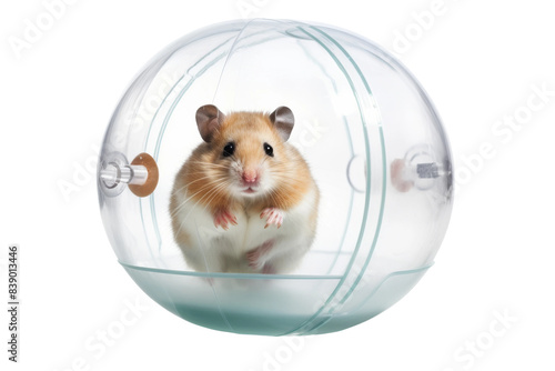 Rolling Hamsters Dream on a White or Clear Surface PNG Transparent Background..