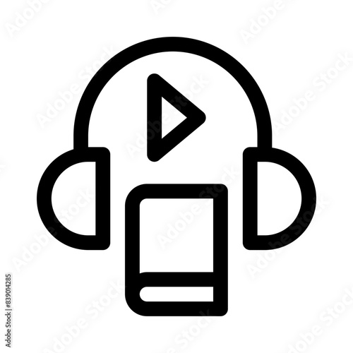 audio book line icon