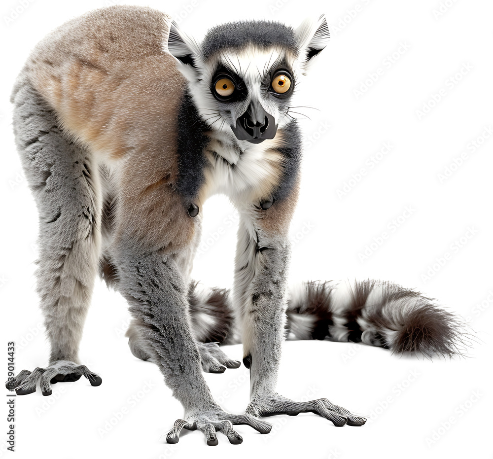 Obraz premium A lemur isolated on a transparent background PNG