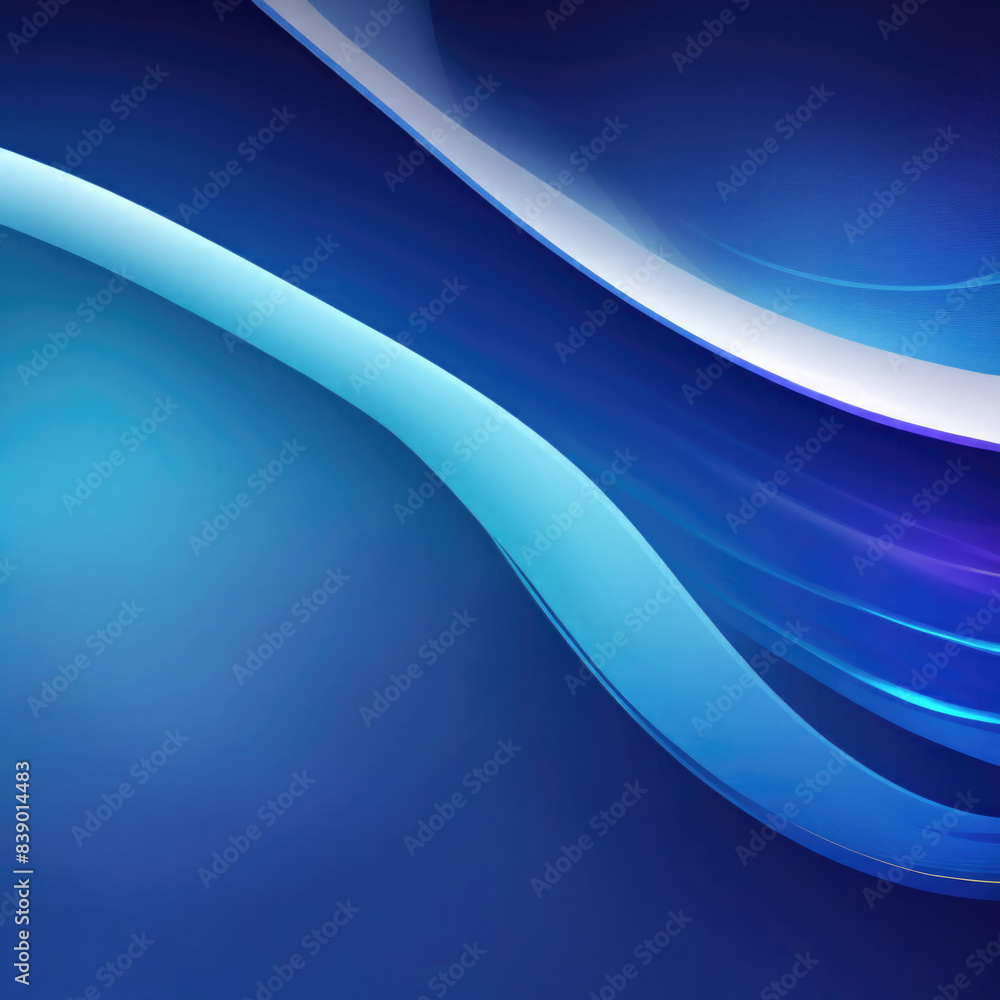 Fototapeta premium Blue and Gold Gradient Soft Waving Lines with gradient blue Abstract Background
