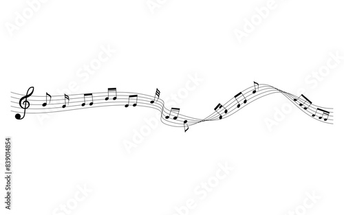 music notes moving on flow chords. Vol.1