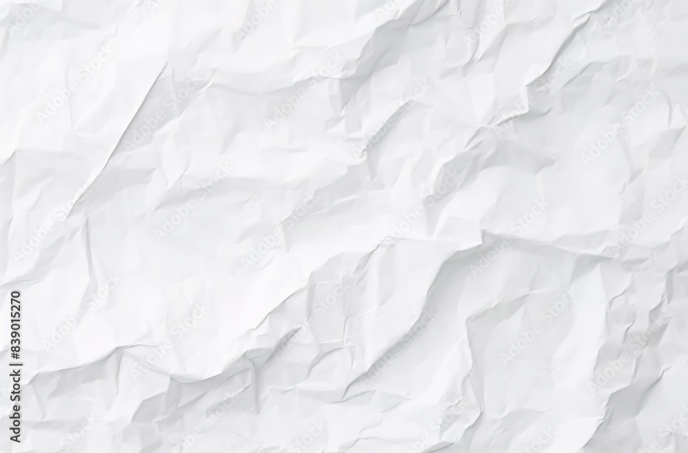 Obraz premium white crumpled paper texture background, white color