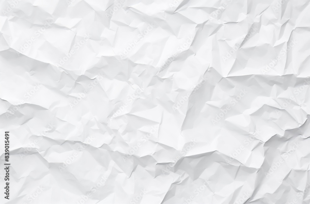 Obraz premium white crumpled paper texture background, white color