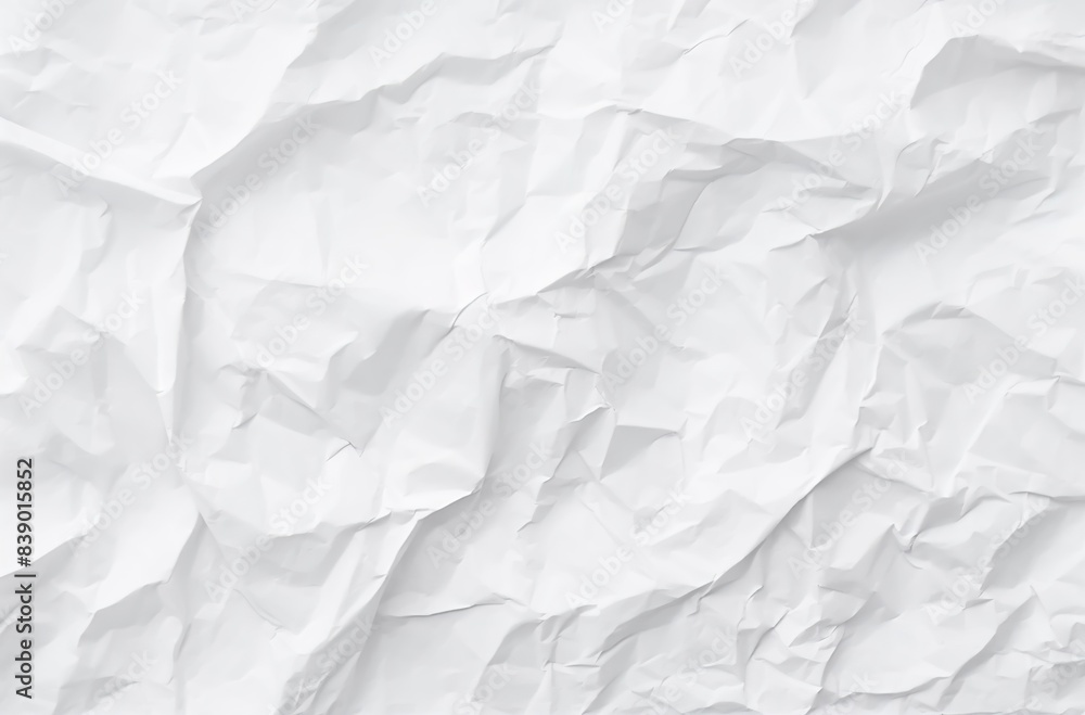 Naklejka premium white crumpled paper texture background, white color
