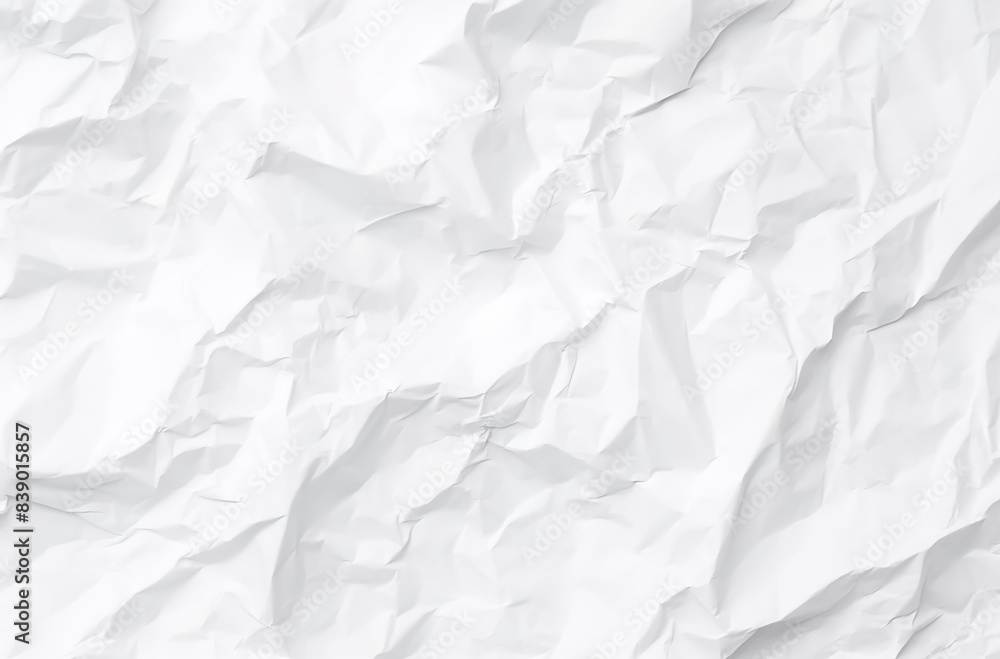 Fototapeta premium white crumpled paper texture background, white color