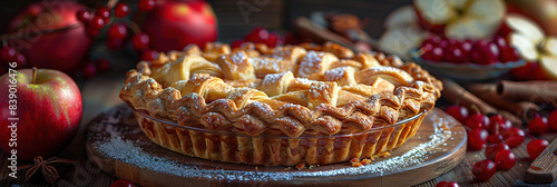 apple pie, bakery, beautiful, magnific, marvellous, photography, with empty copy space