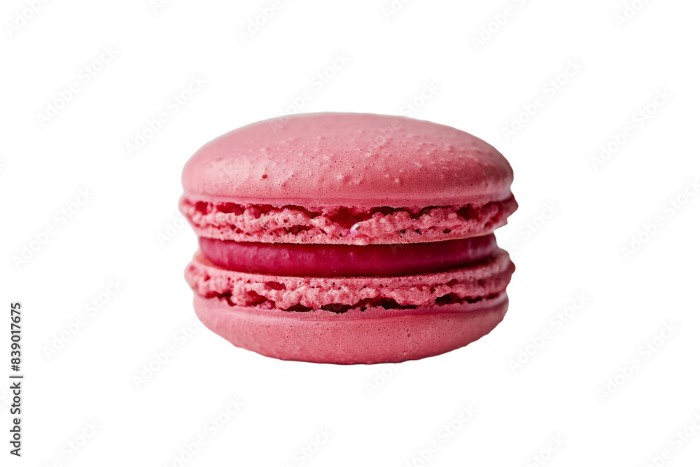 Close-up of a Pink Macaron on White Background Close-up of a Pink Macaron on White Background