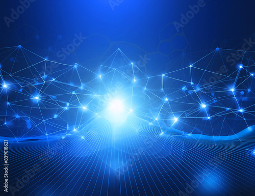 DX/未来的イメージの青いアブストラクト背景15