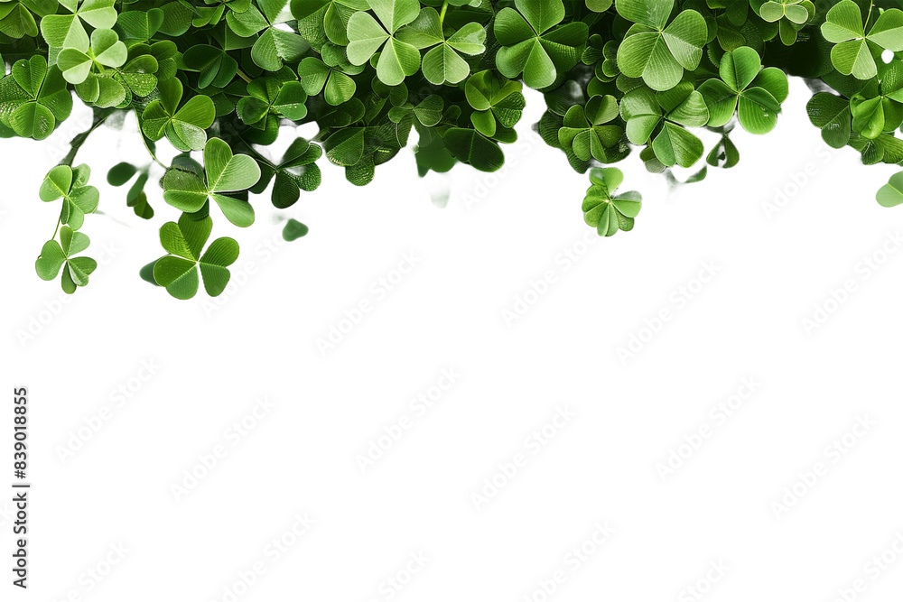 Fototapeta premium Clover leaves isolated on transparent background