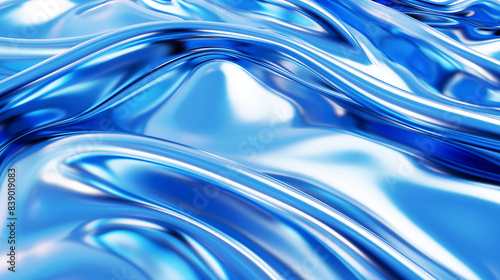 Cornflower blue or blue chrome background in the form of soft folds.