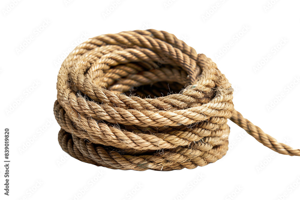 Obraz premium Coil of rope isolated on transparent background