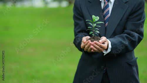 Collaboration between the government, the private sector and the public to help plant trees according to the concept of NET ZERO, ESG, pushing all parties to conduct business with environmental. photo