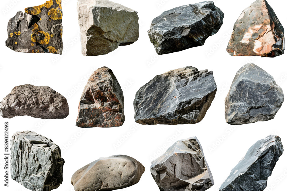 Collection of stone isolated on transparent background Collection of stone isolated on transparent background