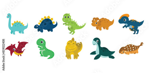 Dino Cartoon Vector Set