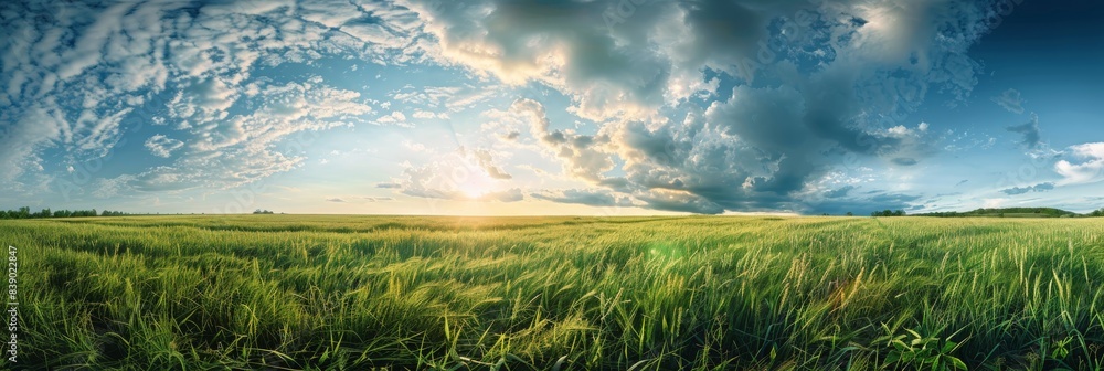 Field of grass and sky background Field of grass and sky background