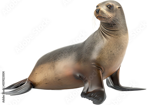 A sea lion isolated on a transparent background PNG
