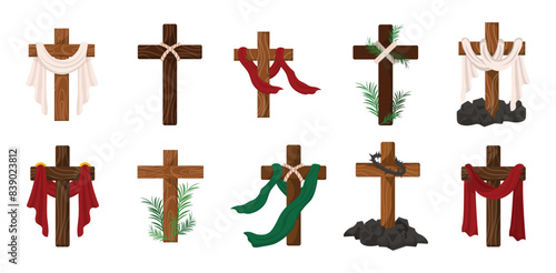 Christian Cross Vector Set