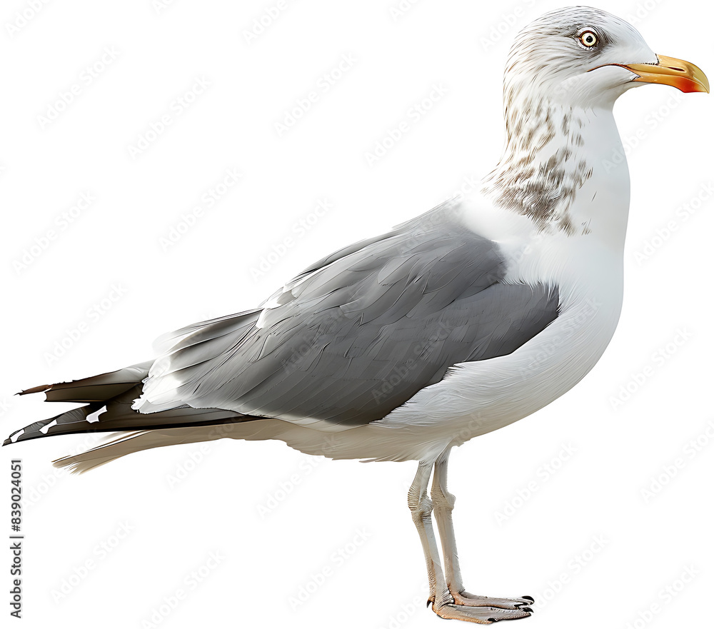 Fototapeta premium A seagull isolated on a transparent background PNG