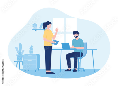 internship job concept flat illustration