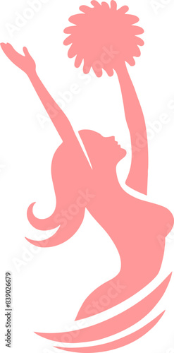 Cheering Girl silhouette flat design 