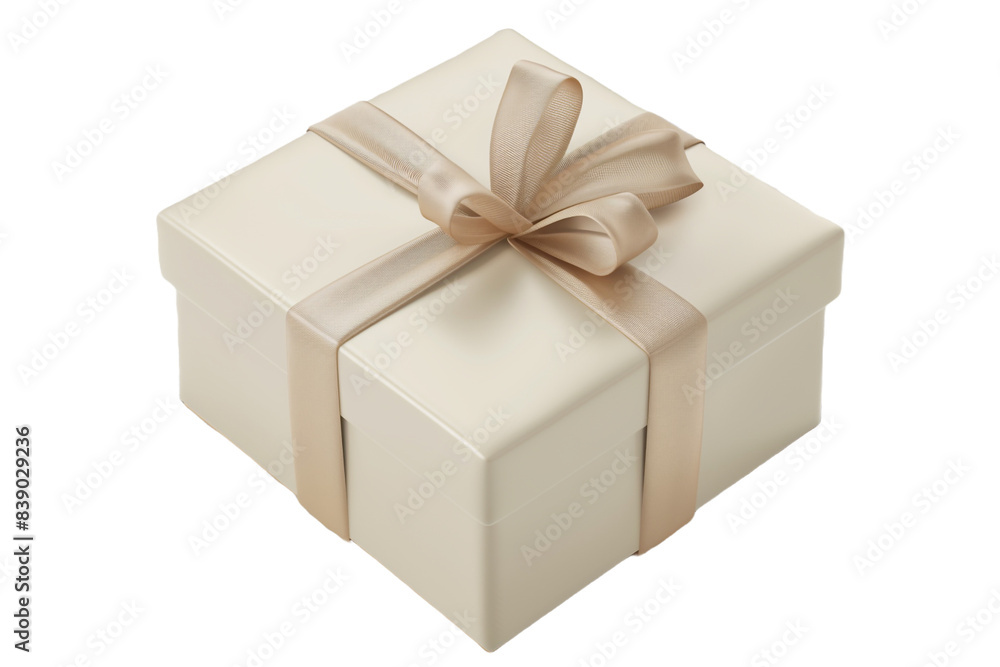 Cream gift box isolated on transparent background Cream gift box isolated on transparent background