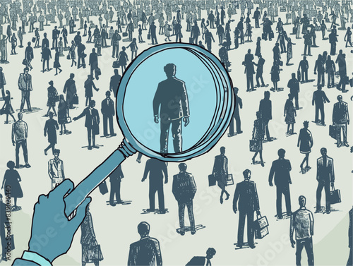 The Headhunter: Embarking on a Detailed Search for the Perfect Candidate, Amidst a Multitude of Faces