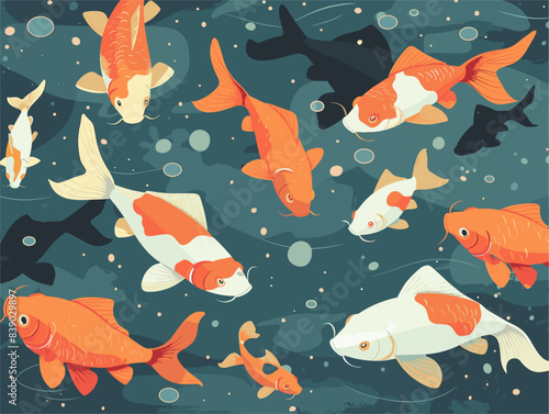 Whimsical Fishpond Talent Pool: Vibrant Animated Aquatic Candidates for Your Next Hire