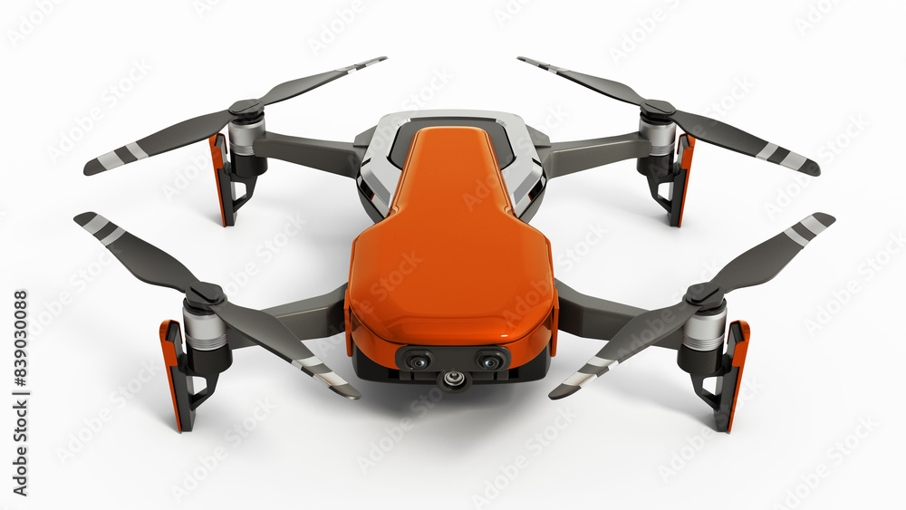 Multi rotor drone isolated on white background. 3D illustration Multi rotor drone isolated on white background. 3D illustration