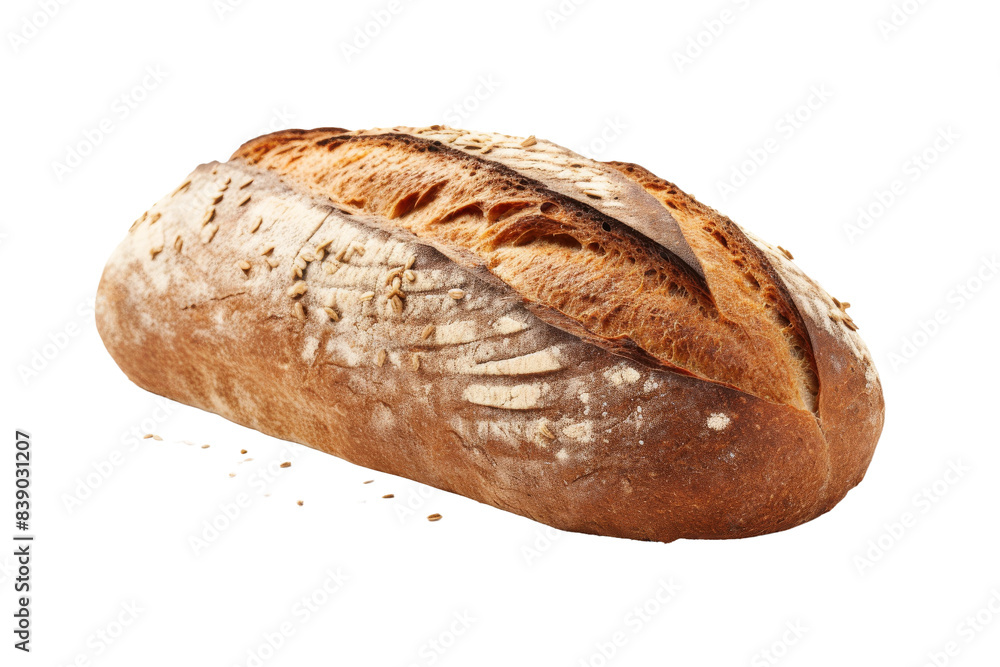 A Symphony of Sourdough: The Whimsical Dance of a Bread Loaf on a White or Clear Surface PNG Transparent Background.. A Symphony of Sourdough: The Whimsical Dance of a Bread Loaf on a White or Clear Surface PNG Transparent Background..
