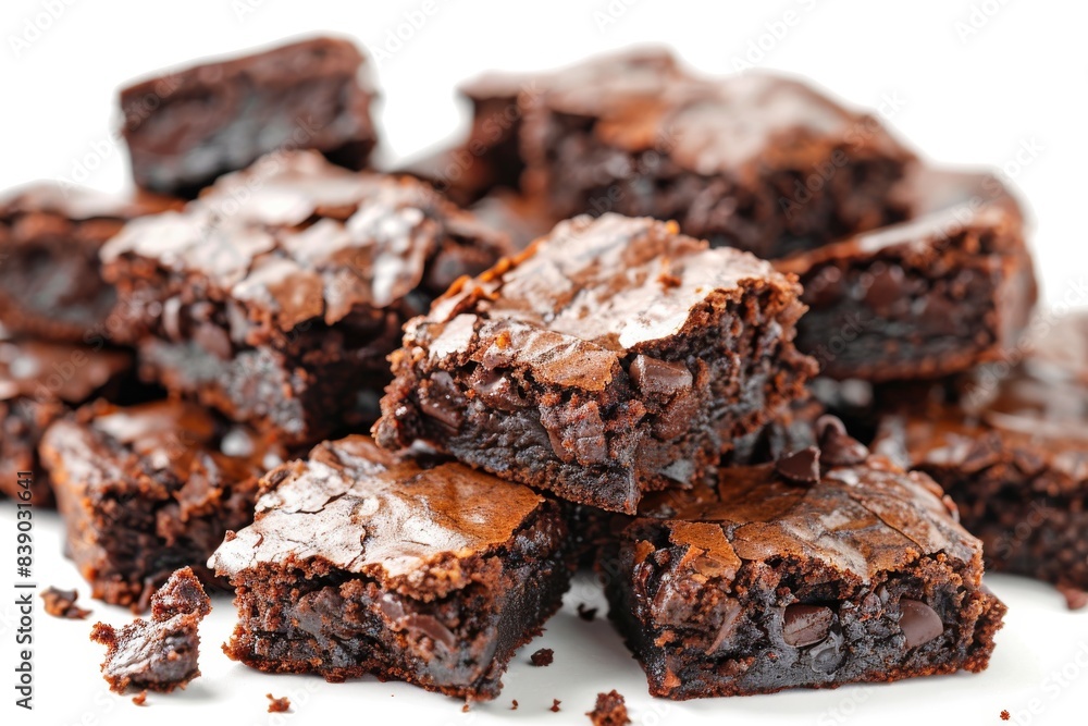 Decadent Chocolate Brownies with Powdered Sugar in Elegant Dessert Presentation Decadent Chocolate Brownies with Powdered Sugar in Elegant Dessert Presentation
