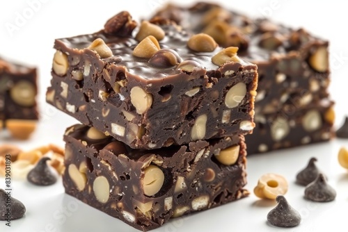 Nutty Chocolate Brownies with Hazelnuts in Festive Dessert Presentation
