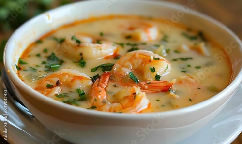 Thai Spicy Coconut shrimp soup, Generative AI