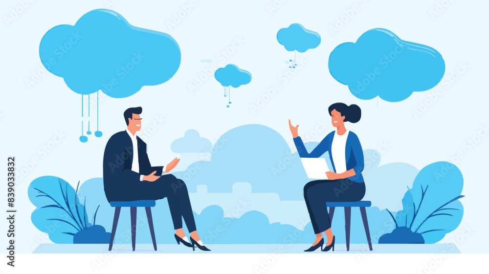 Fototapeta premium Social feedback, opinion or business advice, employee discussion, debate or customer comment, social media positive and negative feedback, people giving opinion with thumb up, vector illustration