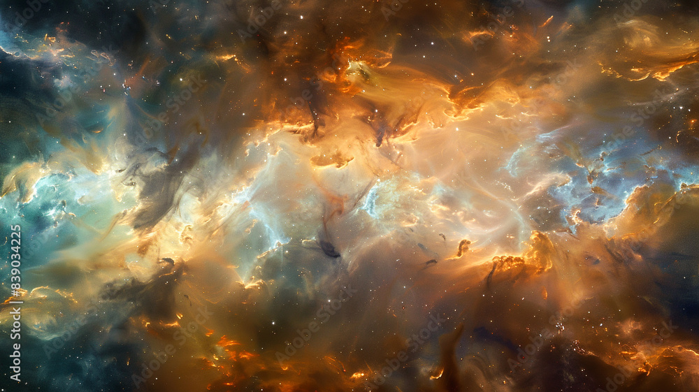 Abstract digital art inspired by cosmic wonders, featuring a vibrant palette of nebula hue Abstract digital art inspired by cosmic wonders, featuring a vibrant palette of nebula hue