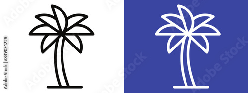 Palm tree icon logo set vector