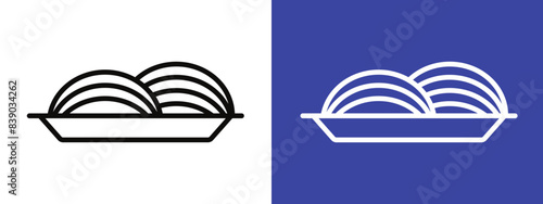 Spaghetti pasta icon logo set vector