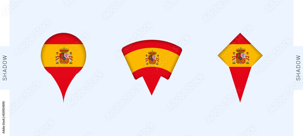Spain Map Markers Set. Perfect for projects related to Spain, travel, geography, and international representation. Spain Map Markers Set. Perfect for projects related to Spain, travel, geography, and international representation.