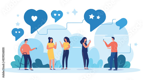 Social feedback, opinion or business advice, employee discussion, debate or customer comment, social media positive and negative feedback, people giving opinion with thumb up, vector illustration