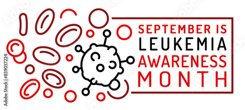 Leukemia awareness month in september. Landscape banner