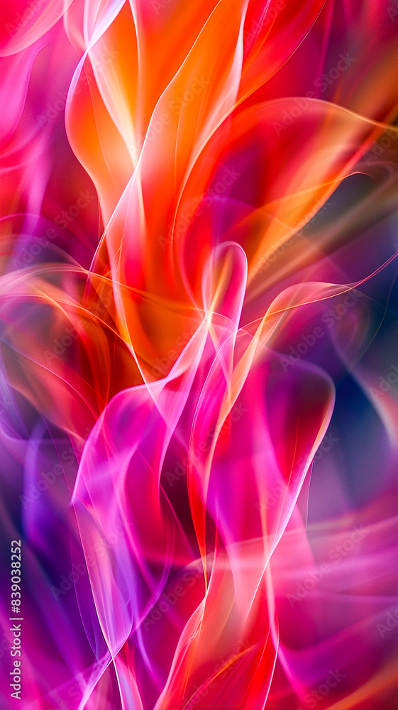 Naklejka premium Dynamic prismatic waves abstract background, bold and vivid colors, intricate wave patterns, sense of movement and energy