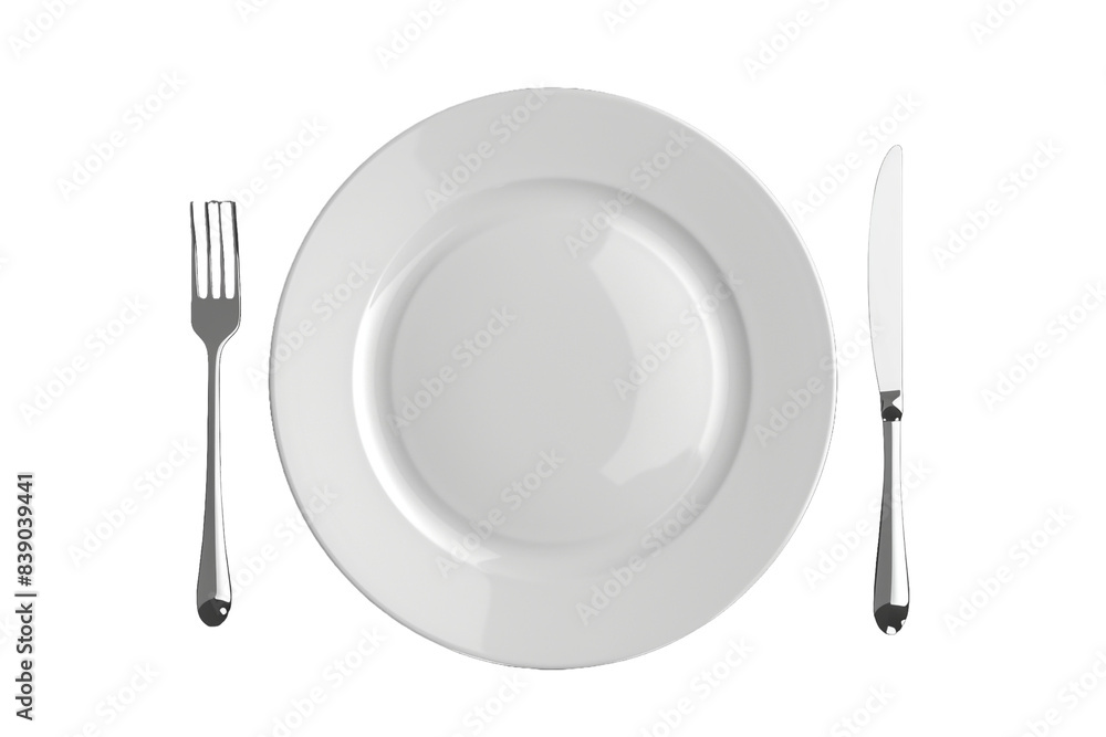 Empty white plate isolated on transparent background Empty white plate isolated on transparent background