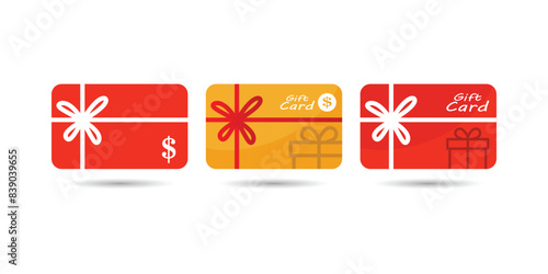 Shopping gift card flat icon, Gift voucher, reward. Loyalty card. Vector illustration for apps and websites