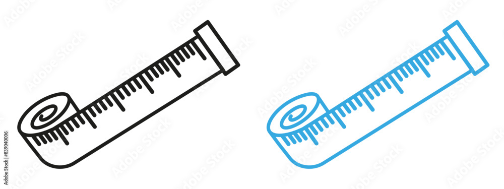 Measuring tape icon mark in filled style Measuring tape icon mark in filled style