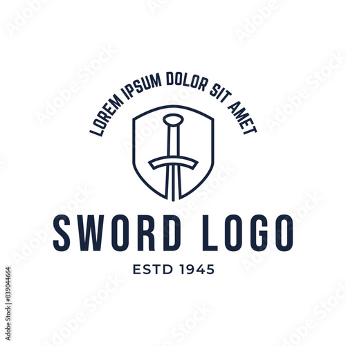Sword logo icon vector illustration design isolated on white background