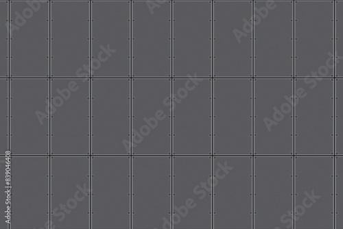 Industrial aluminium metal plate floor tiles seamless texture vector